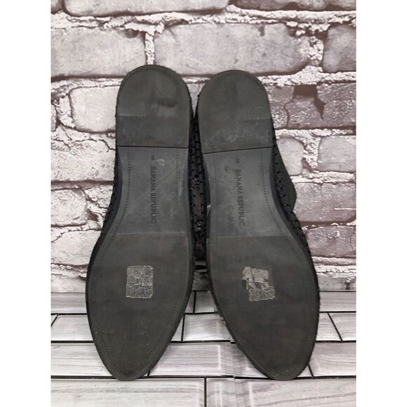 Banana Republic Black Canvas Fabric Slip On Espadrilles Loafers Shoes Women Sz 8 - Picture 11 of 16